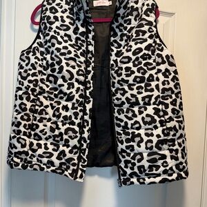 Black and White Cow Print Puffer Vest